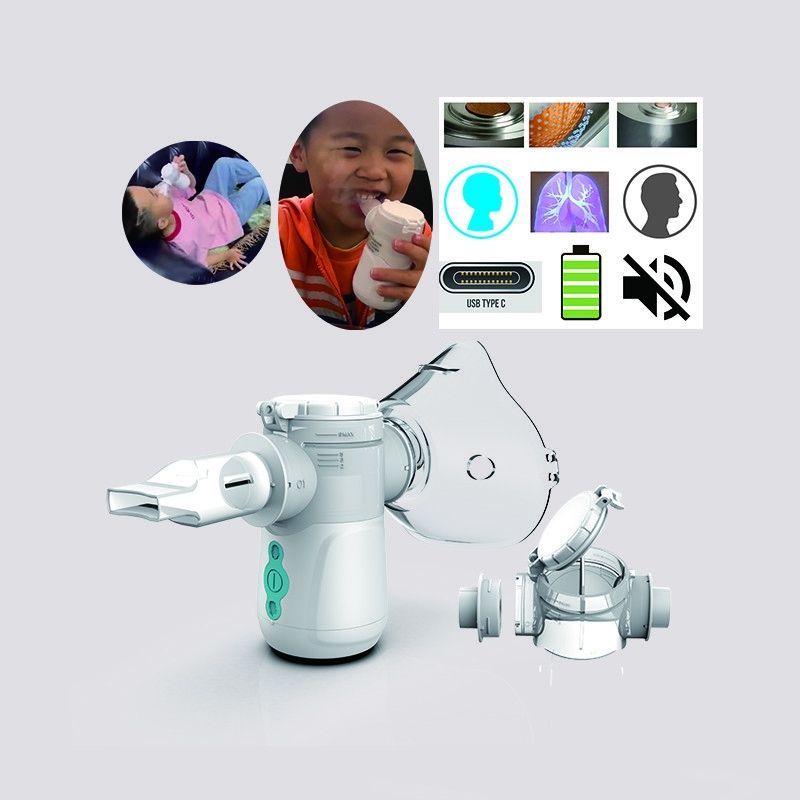 เทคโนโลยีตาข่ายสั่นทางการแพทย์ Nebulizer การรักษาที่โรงพยาบาลที่บ้าน 1.8 - 3.2μm