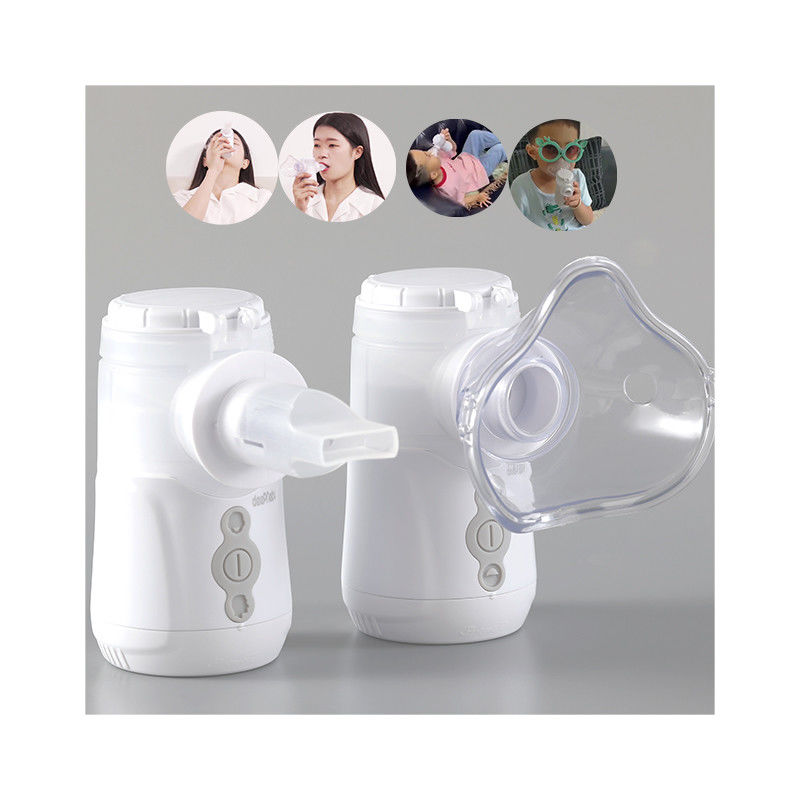 ชุดเครื่องพ่นฝอยละอองที่บ้านแบบตาข่ายแบบพกพาระบบสั่น 3.2μm Asthma Kids Adult