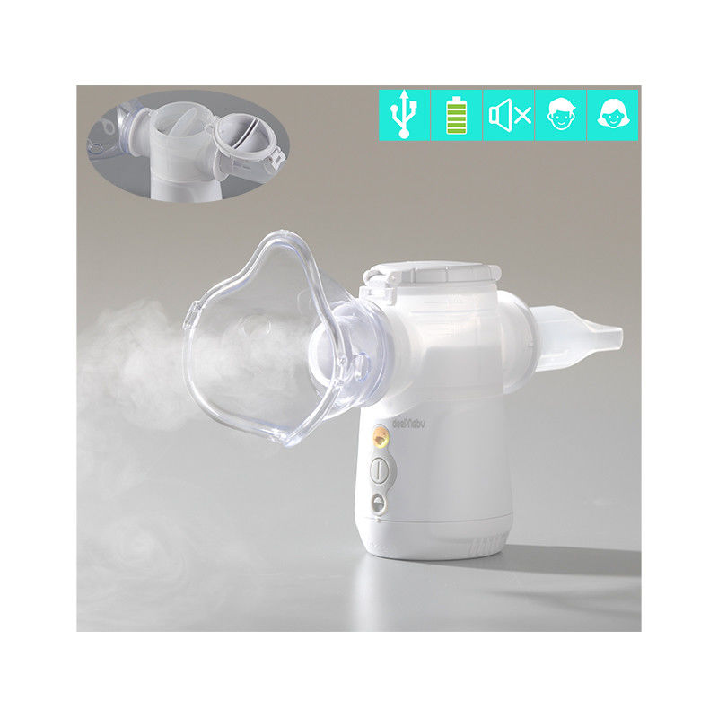 Homecare Medical Asthma Inhaler Nebulizer แบตเตอรี่ USB 3μm 40dB สำหรับเด็กผู้ใหญ่