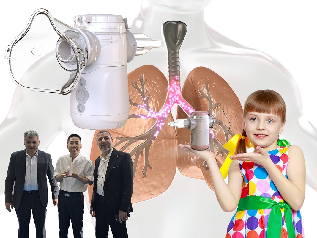 ขนาดอนุภาค Nebulizer Vibrating Mesh ขนาดอนุภาค 1-5μm การแพทย์และพกพา